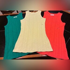 Maurice’s 24/7 Tank Top Lot Of 3 Aqua Celery Orange SZ. Small NWT